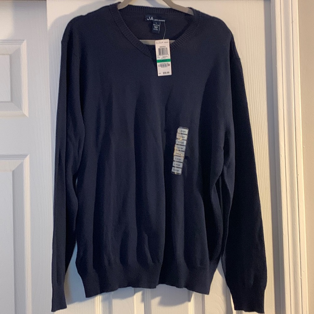 John Ashford navy blue mens V neck sweater!